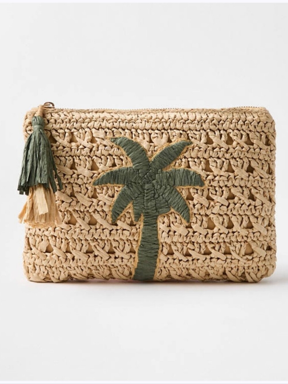 BNWT LOFT Straw Zip Clutch